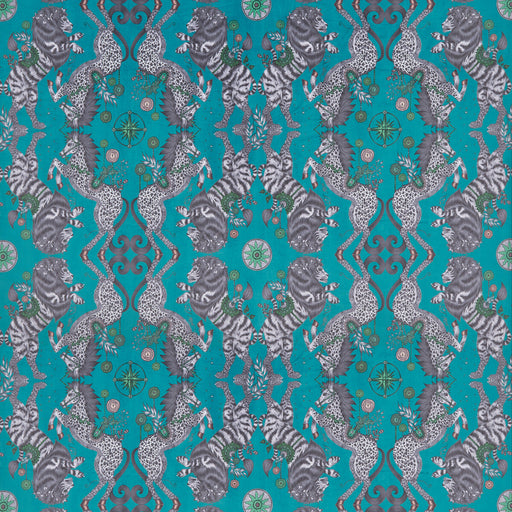 CLARKE AND CLARKE - CASPIAN VELVET- TEAL - Fabric by the Yard TEAL