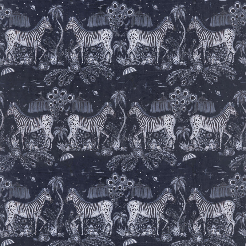 CLARKE AND CLARKE - LOSTWORLD- NAVY - Fabric by the Yard NAVY