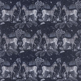 CLARKE AND CLARKE - LOSTWORLD- NAVY - Fabric by the Yard