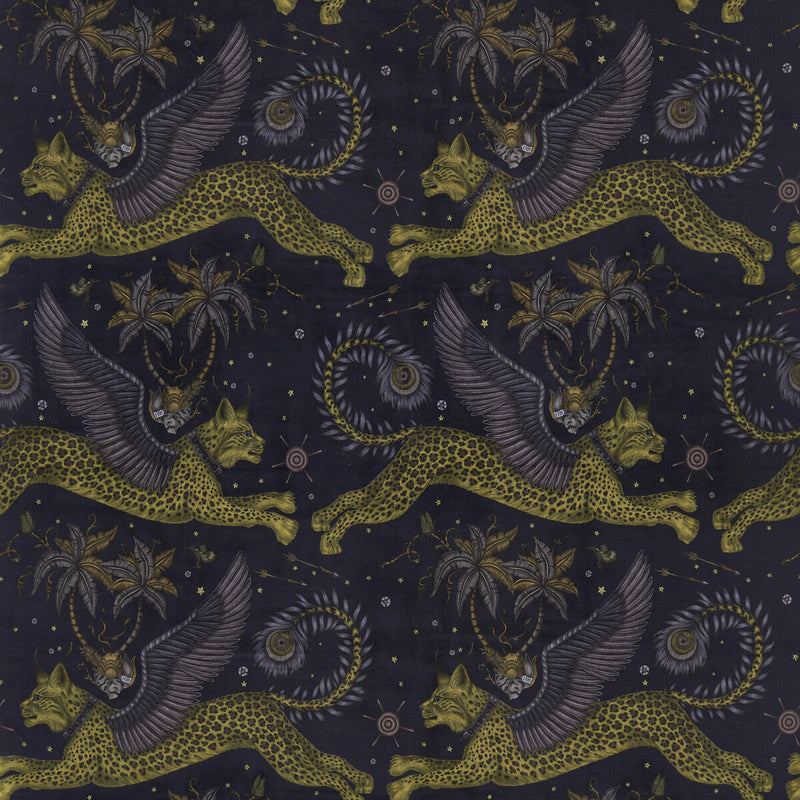 CLARKE AND CLARKE - LYNX VELVET- CHARCOAL - Fabric by the Yard CHARCOAL