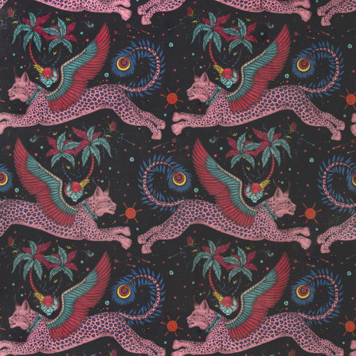 CLARKE AND CLARKE - LYNX VELVET- NAVY - Fabric by the Yard NAVY