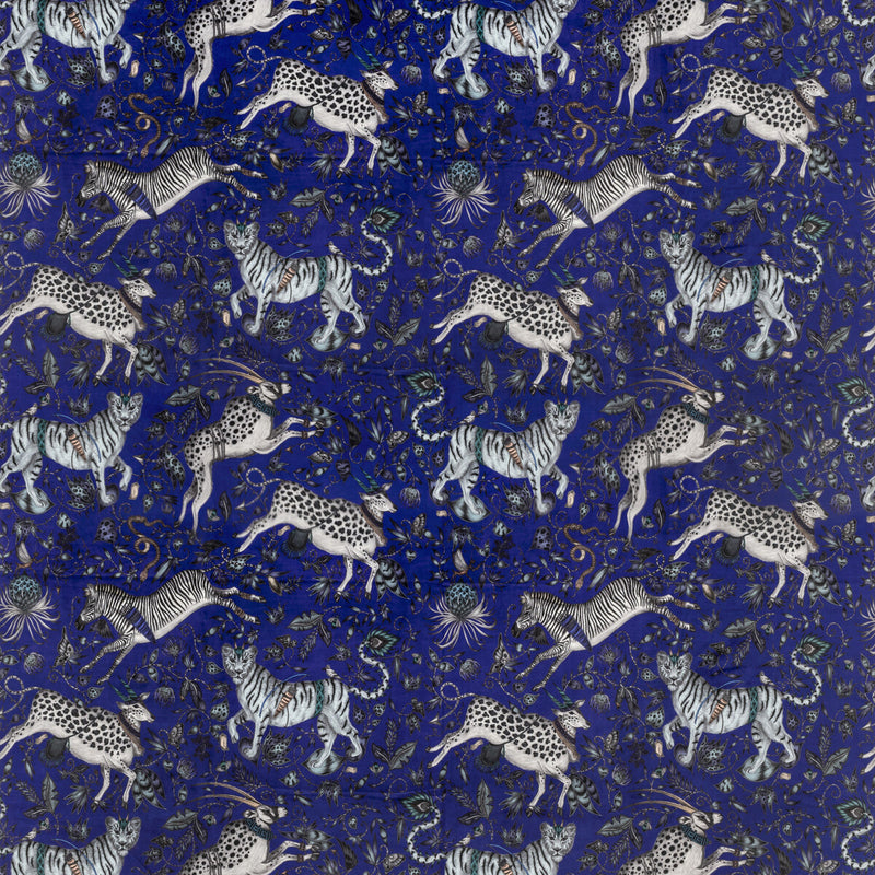 CLARKE AND CLARKE - PROTEA VELVET- BLUE - Fabric by the Yard BLUE