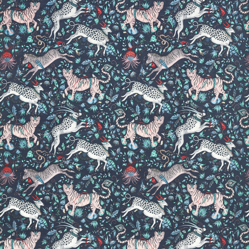 CLARKE AND CLARKE - PROTEA VELVET- NAVY - Fabric by the Yard NAVY