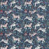 CLARKE AND CLARKE - PROTEA VELVET- NAVY - Fabric by the Yard