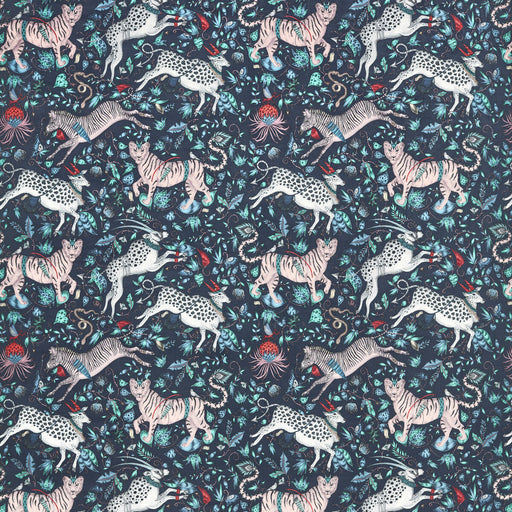 CLARKE AND CLARKE - PROTEA VELVET- NAVY - Fabric by the Yard NAVY