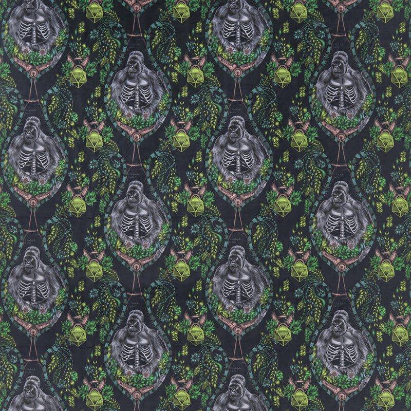 CLARKE AND CLARKE - SILVERBACK VELVT- CHARCOAL - Fabric by the Yard CHARCOAL