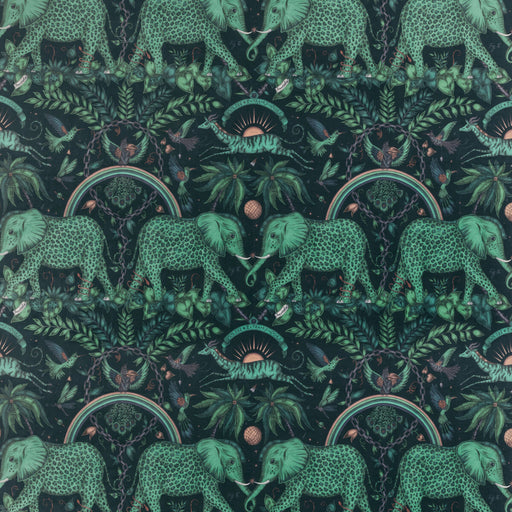 CLARKE AND CLARKE - ZAMBEZI VELVET- TEAL - Fabric by the Yard TEAL