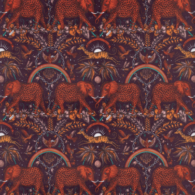 CLARKE AND CLARKE - ZAMBEZI VELVET- WINE - Fabric by the Yard WINE