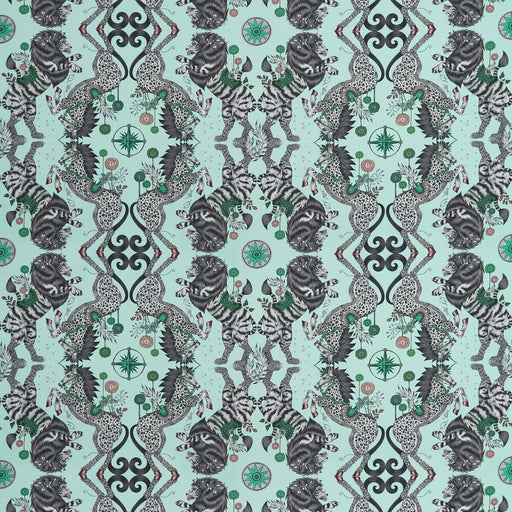 CLARKE AND CLARKE - CASPIAN SATIN- AQUA - Fabric by the Yard AQUA