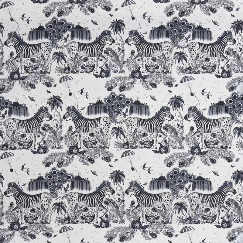 CLARKE AND CLARKE - LOST WORLD SATIN- BLUE - Fabric by the Yard BLUE