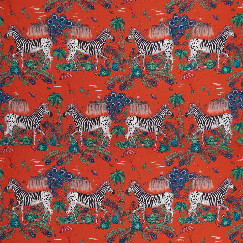 CLARKE AND CLARKE - LOST WORLD SATIN- RED - Fabric by the Yard RED