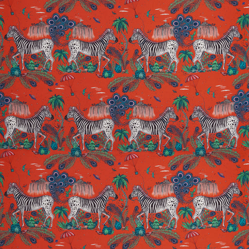 CLARKE AND CLARKE - LOST WORLD SATIN- RED - Fabric by the Yard RED