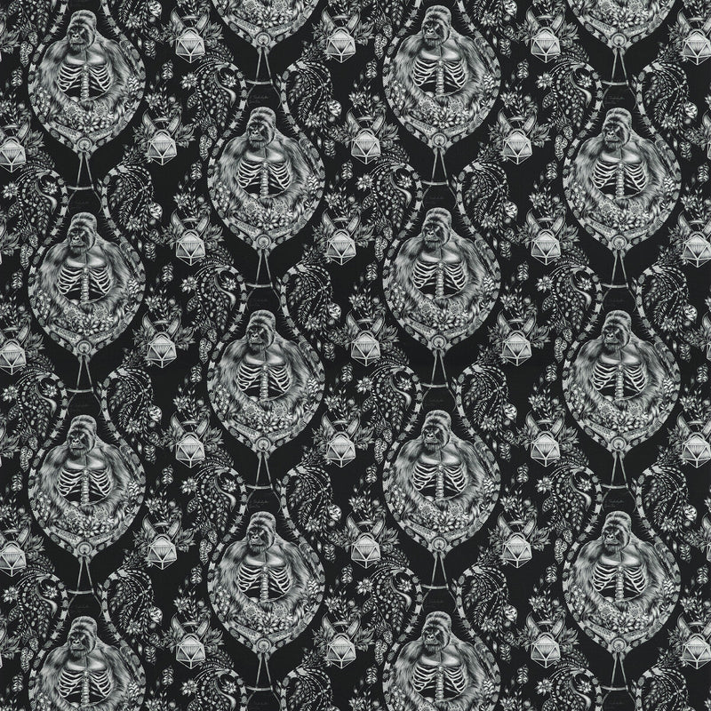 CLARKE AND CLARKE - SILVERBACK SATIN- BLACK - Fabric by the Yard BLACK