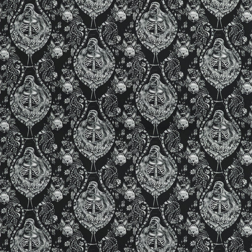 CLARKE AND CLARKE - SILVERBACK SATIN- BLACK - Fabric by the Yard BLACK