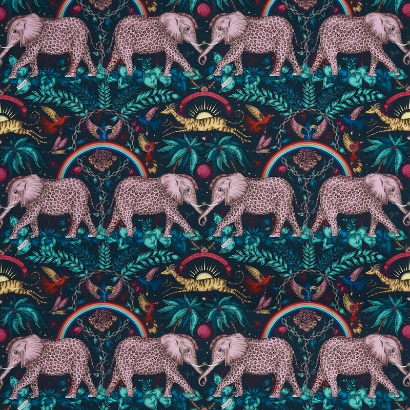 CLARKE AND CLARKE - ZAMBEZI SATIN- NAVY - Fabric by the Yard NAVY