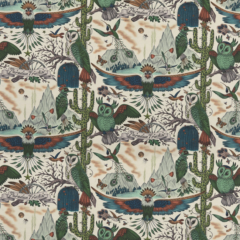 CLARKE AND CLARKE - FRONTIER LINEN- GREEN - Fabric by the Yard GREEN