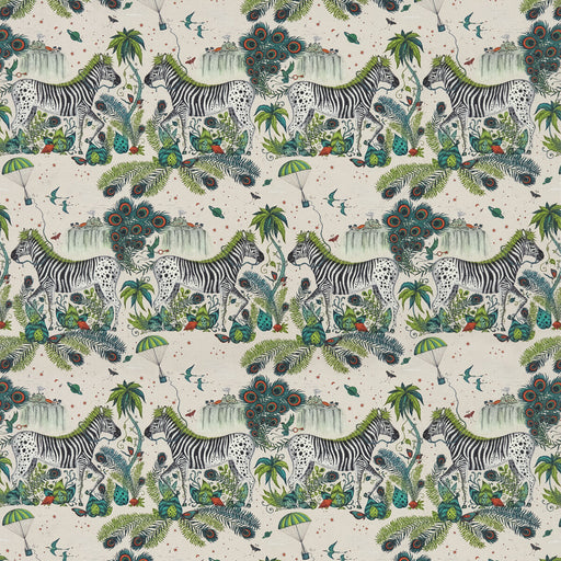 CLARKE AND CLARKE - LOST WORLD LINEN- GREEN - Fabric by the Yard GREEN