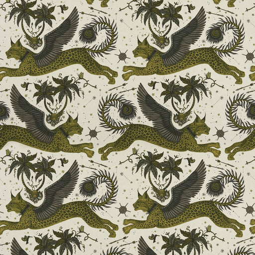 CLARKE AND CLARKE - LYNX LINEN- GOLD - Fabric by the Yard GOLD