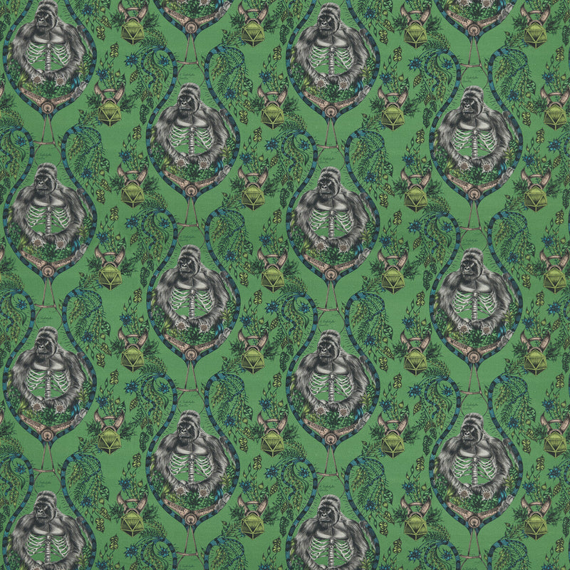 CLARKE AND CLARKE - SILVERBACK LINEN- GREEN - Fabric by the Yard GREEN