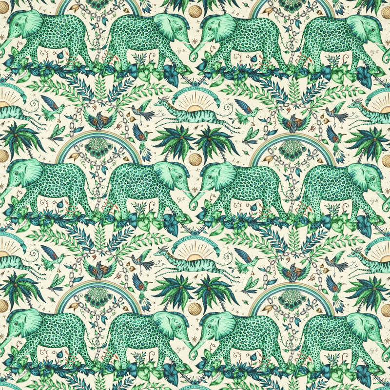 CLARKE AND CLARKE - ZAMBEZI LINEN- GREEN - Fabric by the Yard GREEN
