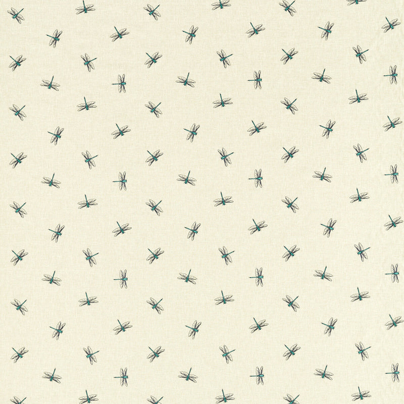 CLARKE AND CLARKE - DAMSEL- TEAL - Fabric by the Yard TEAL