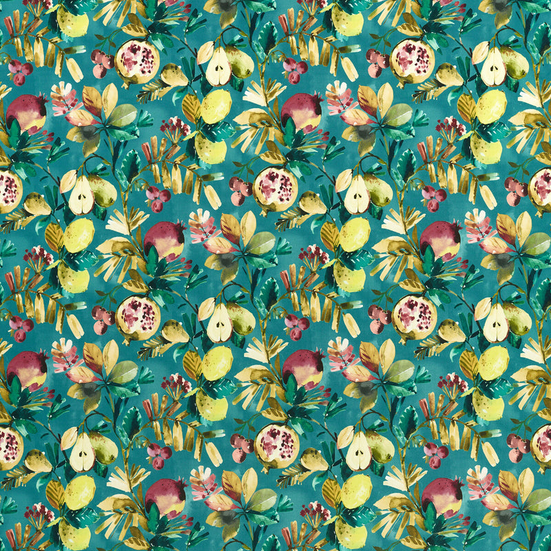 CLARKE AND CLARKE - FRUTA- TEAL VELVET - Fabric by the Yard TEAL VELVET