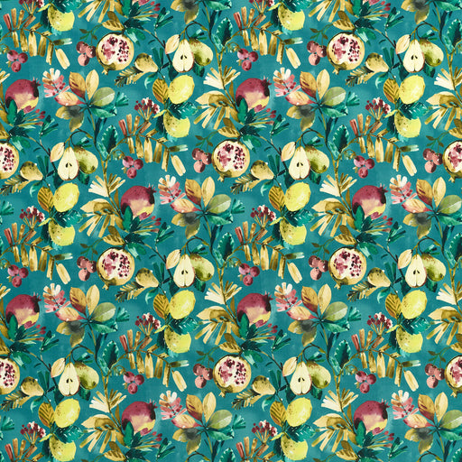 CLARKE AND CLARKE - FRUTA- TEAL VELVET - Fabric by the Yard TEAL VELVET