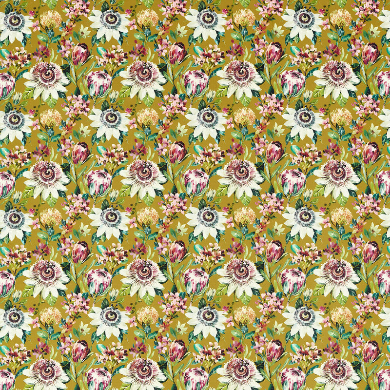 CLARKE AND CLARKE - PARADISE- OCHRE VELVET - Fabric by the Yard OCHRE VELVET