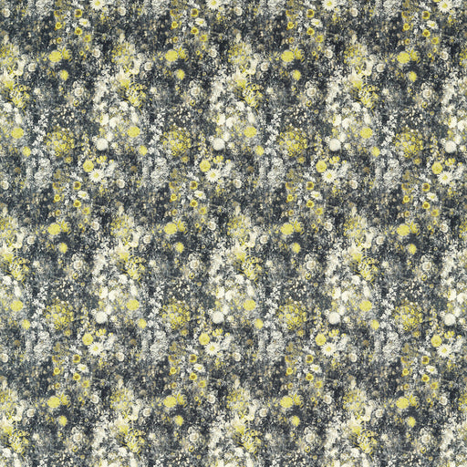 CLARKE AND CLARKE - ROSEDENE- CHARCOAL/CHARTREUSE - Fabric by the Yard CHARCOAL/CHARTREUSE