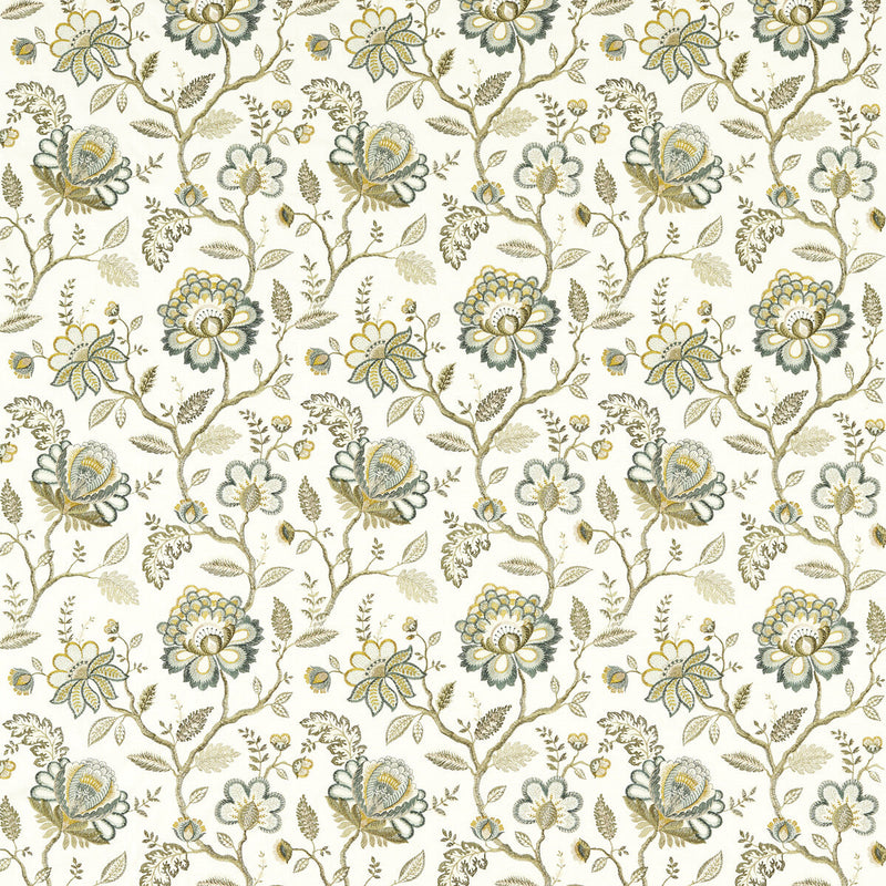 CLARKE AND CLARKE - ADELINE- TEAL - Fabric by the Yard TEAL