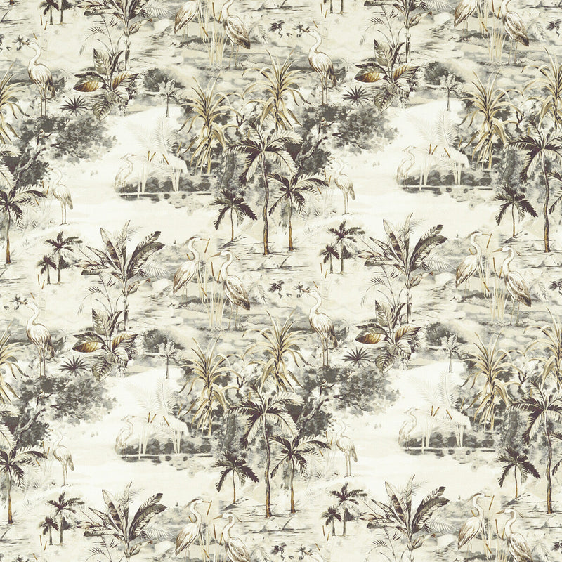 CLARKE AND CLARKE - HABITAT- CHARCOAL/LINEN - Fabric by the Yard CHARCOAL/LINEN