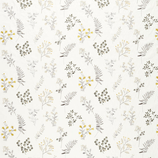 CLARKE AND CLARKE - BRIGITTE- PEWTER/CHARTREUSE - Fabric by the Yard PEWTER/CHARTREUSE