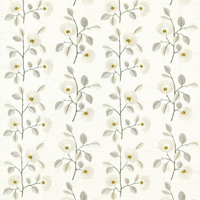CLARKE AND CLARKE - MONIQUE- NATURAL/PEWTER - Fabric by the Yard NATURAL/PEWTER