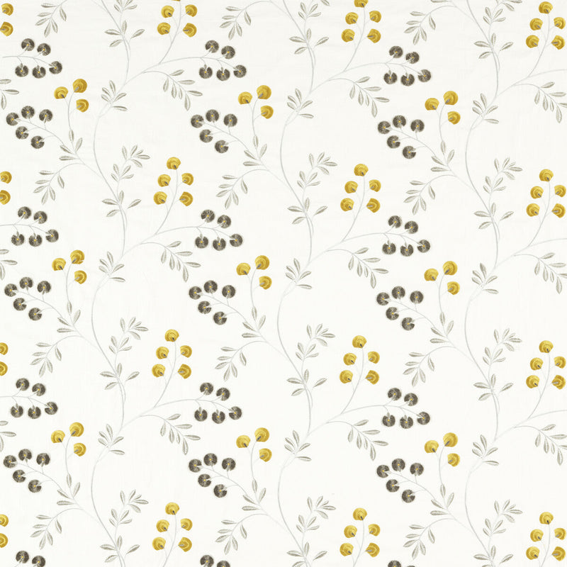 CLARKE AND CLARKE - ROCHELLE- PEWTER/CHARTREUSE - Fabric by the Yard PEWTER/CHARTREUSE