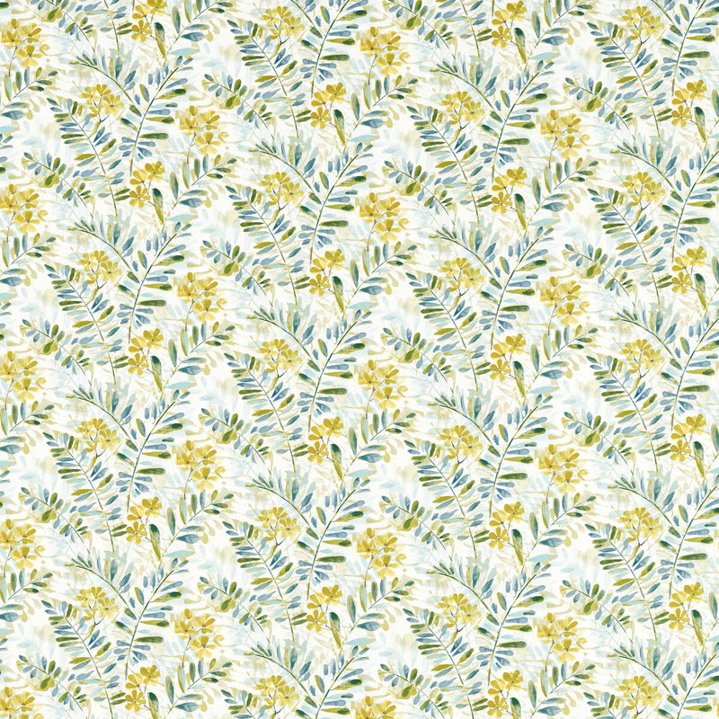 CLARKE AND CLARKE - NEW GROVE- DENIM/CITRUS - Fabric by the Yard DENIM/CITRUS