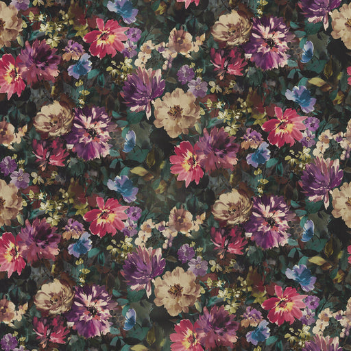 CLARKE AND CLARKE - TAHITI- AMETHYST/EMERALD VELVET - Fabric by the Yard AMETHYST/EMERALD VELVET