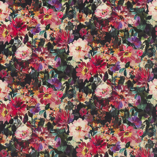 CLARKE AND CLARKE - TAHITI- FUCHSIA VELVET - Fabric by the Yard FUCHSIA VELVET