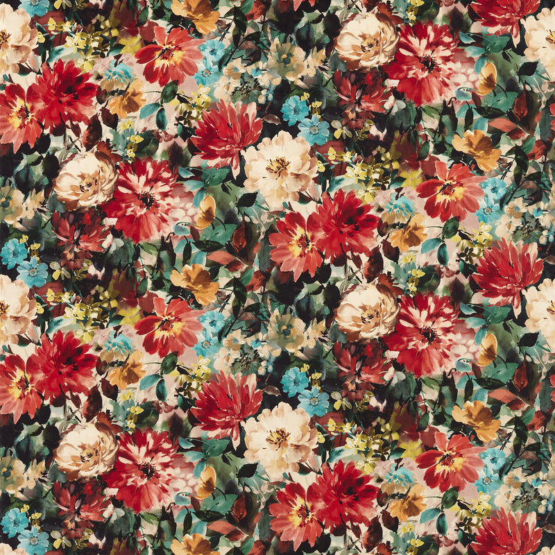 CLARKE AND CLARKE - TAHITI- ROUGE VELVET - Fabric by the Yard ROUGE VELVET