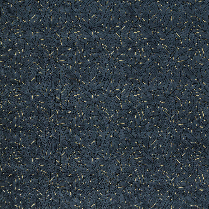 CLARKE AND CLARKE - SELVA- MIDNIGHT/GOLD VELVET - Fabric by the Yard MIDNIGHT/GOLD VELVET