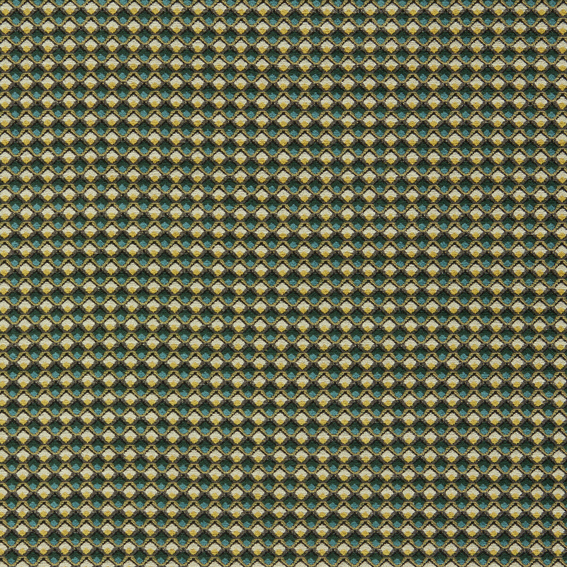 CLARKE AND CLARKE - LYRA- TEAL/CITRUS - Fabric by the Yard TEAL/CITRUS