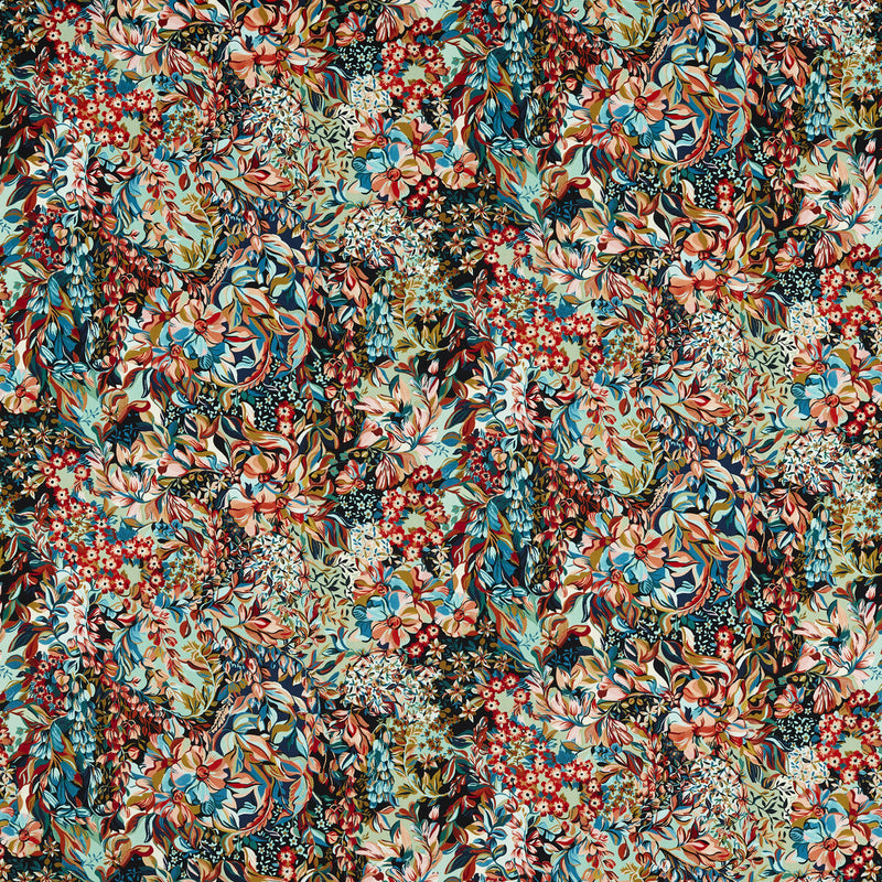CLARKE AND CLARKE - AUBREY VELVET- MIDNIGHT/SPICE - Fabric by the Yard MIDNIGHT/SPICE