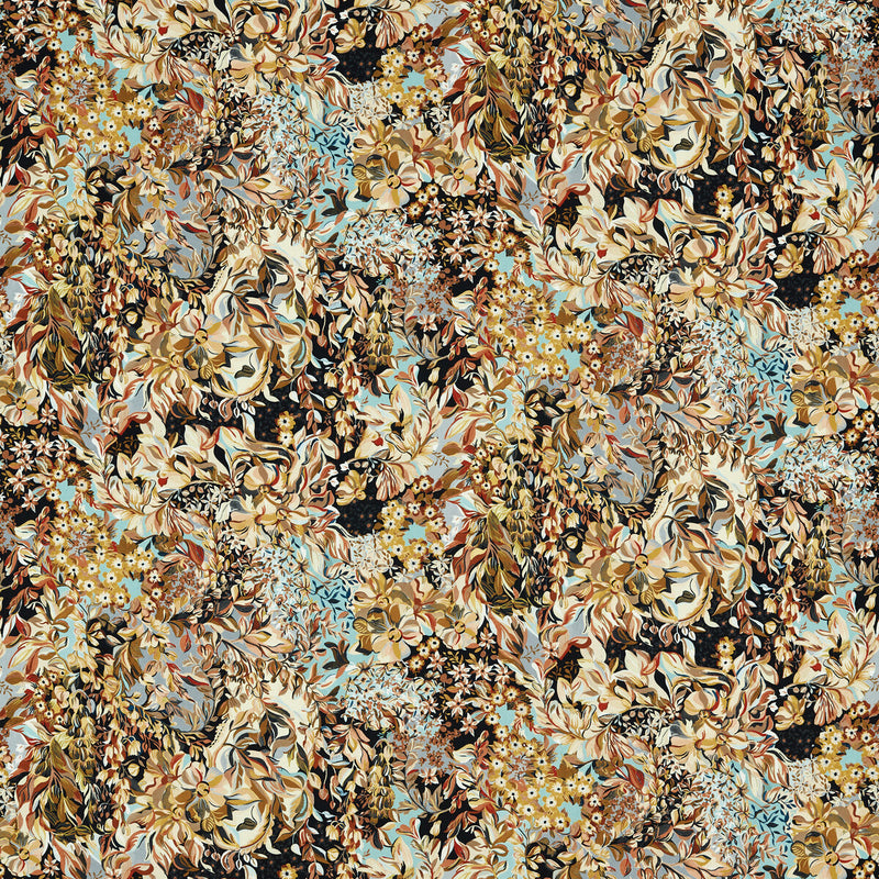 CLARKE AND CLARKE - AUBREY VELVET- NOIR/MINERAL - Fabric by the Yard NOIR/MINERAL