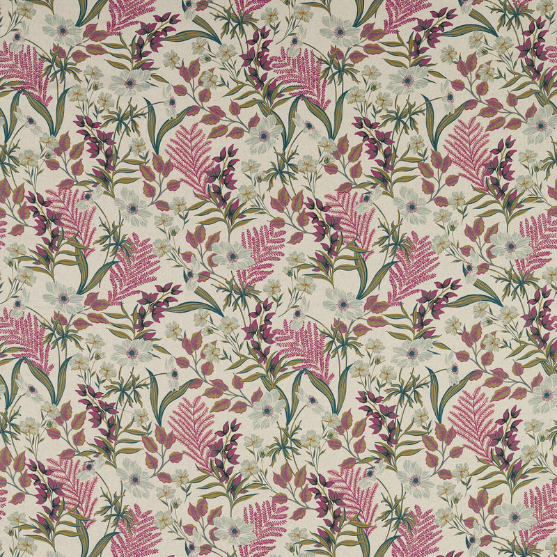 CLARKE AND CLARKE - HAZELBURY LINEN- CORAL - Fabric by the Yard CORAL