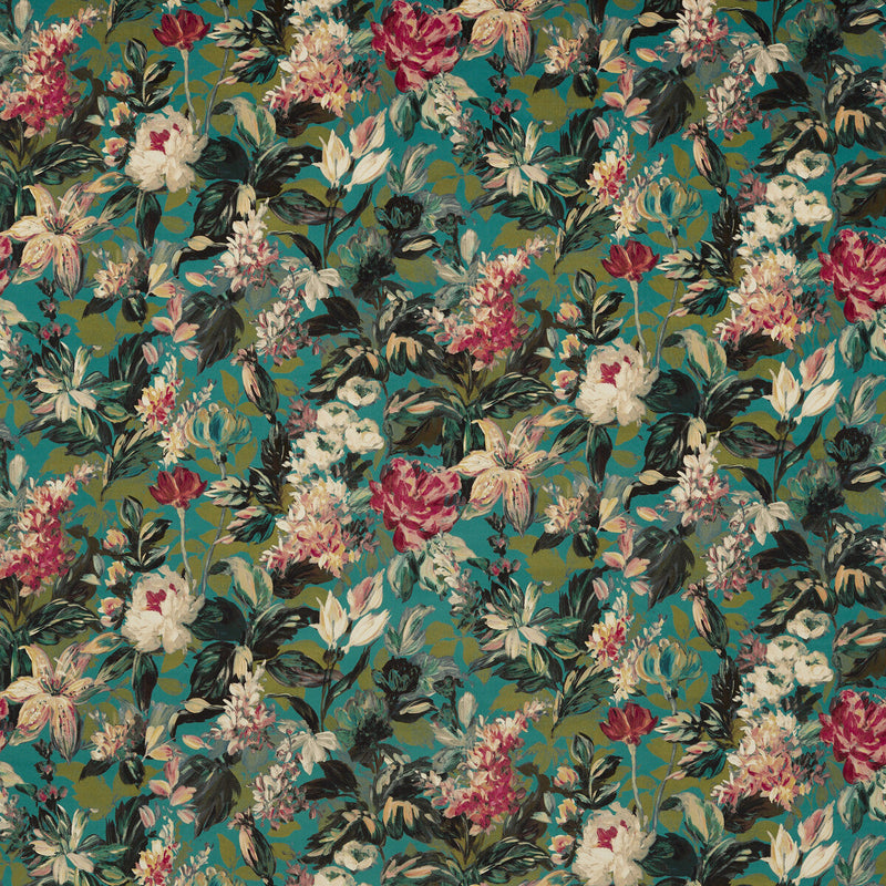 CLARKE AND CLARKE - LILUM- PEACOCK VELVET - Fabric by the Yard PEACOCK VELVET