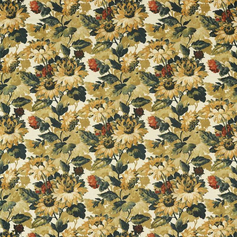 CLARKE AND CLARKE - SUNFOREST- OLIVE RUSSET - Fabric by the Yard OLIVE RUSSET