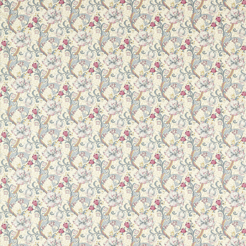 CLARKE AND CLARKE - GOLDEN LILY- DOVE/PLUM - Fabric by the Yard DOVE/PLUM