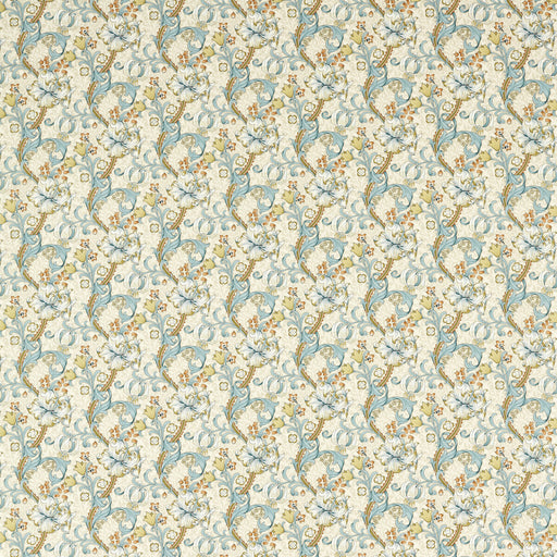 CLARKE AND CLARKE - GOLDEN LILY- LINEN/TEAL - Fabric by the Yard LINEN/TEAL