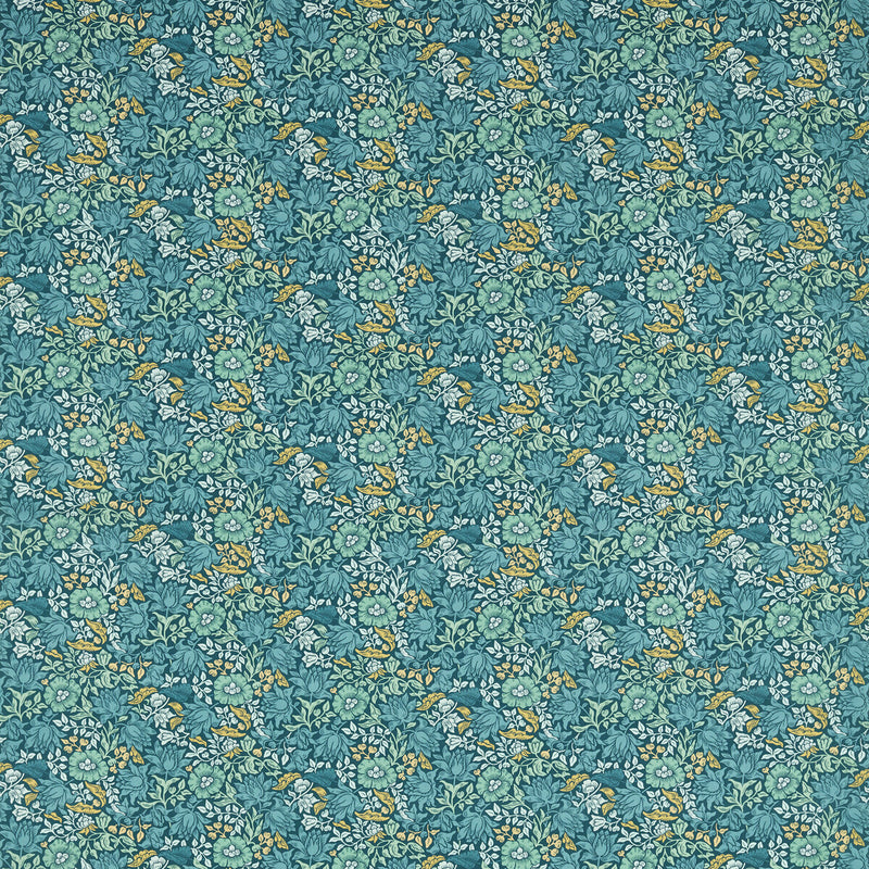 CLARKE AND CLARKE - MALLOW- TEAL - Fabric by the Yard TEAL