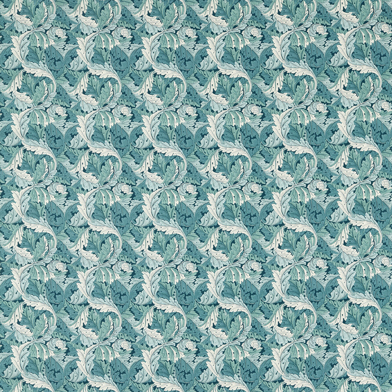 CLARKE AND CLARKE - ACANTHUS- TEAL - Fabric by the Yard TEAL