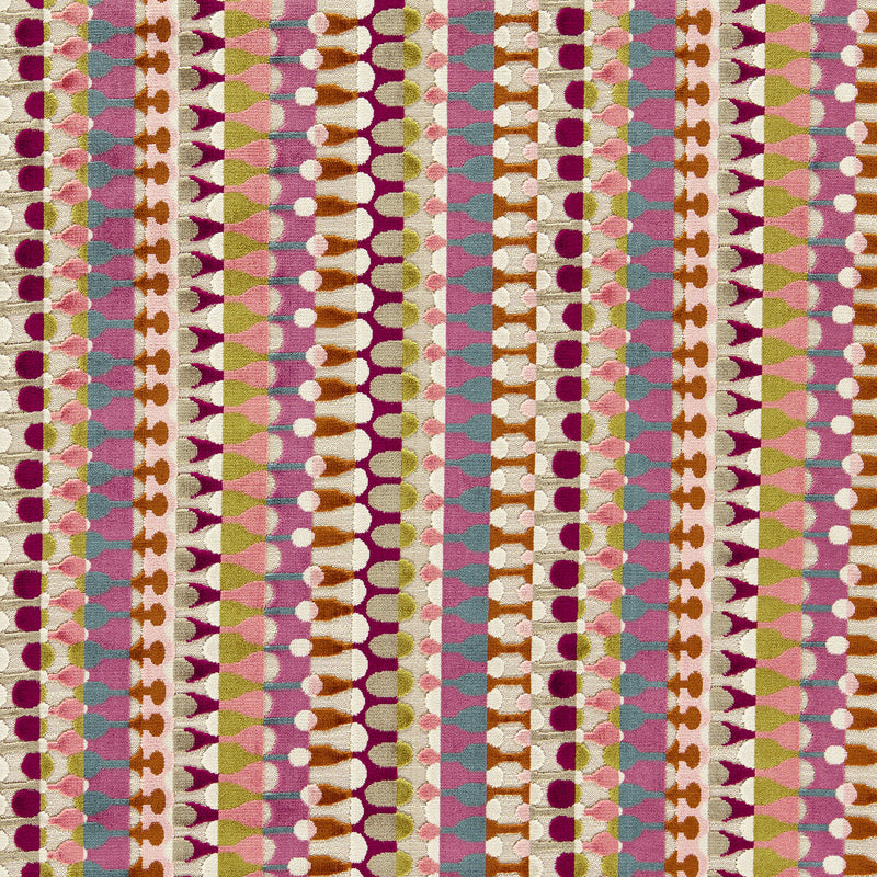 CLARKE AND CLARKE - ORPHEUS- MAGENTA PEACOCK - Fabric by the Yard MAGENTA PEACOCK